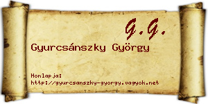 Gyurcsánszky György névjegykártya