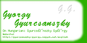 gyorgy gyurcsanszky business card